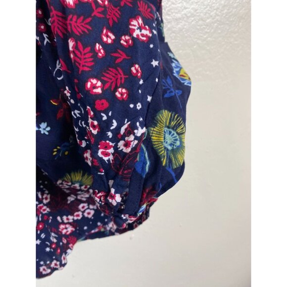 Cafe Marrakesh Floral Boho Peasant Top Blouse Womens Plus Size 3X Blue Pink - Picture 13 of 16